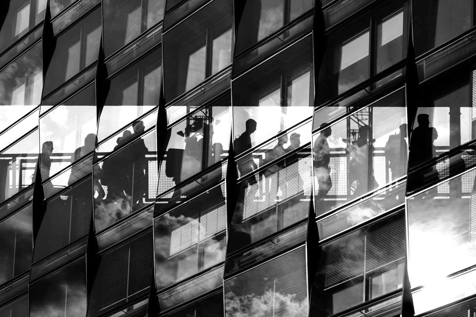 Black and White Image from a Building